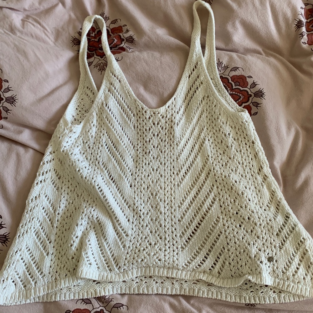 Abercrombie White Crochet Tank Top